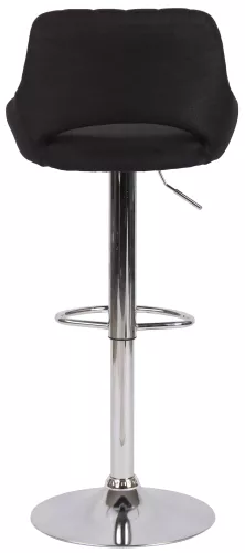 In And OutdoorMatch In And OutdoorMatch Barkruk Hipo Zwart chroom Lorenz - Stof - Zithoogte 60-81cm - Ergonomische barstoelen - In hoogte verstelbaar - Set van 1 - Met rugleuning - Voor keuken en bar (66247)