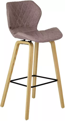 In And OutdoorMatch In And OutdoorMatch Barkruk Gerda - Grijs hout - 80cm zithoogte Set van 1 - Voor keuken en bar - Met rugleuning - Ergonomische barstoelen (66283)