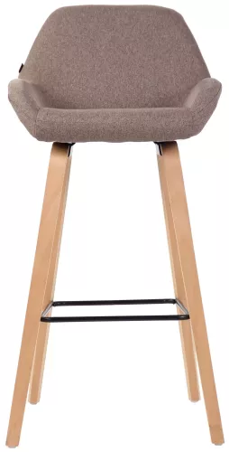 In And OutdoorMatch In And OutdoorMatch Luxe Barkruk Monroe - Bruin - Eiken Fineerhout - Luxe Design - Rugleuning - Voetensteun - Voor Keuken en Bar - Gestoffeerde Zitting (66351)