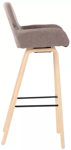 In And OutdoorMatch In And OutdoorMatch Luxe Barkruk Monroe - Bruin - Eiken Fineerhout - Luxe Design - Rugleuning - Voetensteun - Voor Keuken en Bar - Gestoffeerde Zitting (66351)