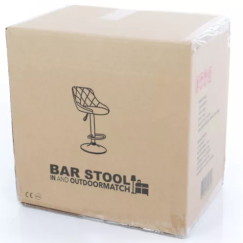 In And OutdoorMatch In And OutdoorMatch Luxe Barkruk Monroe - Bruin - Eiken Fineerhout - Luxe Design - Rugleuning - Voetensteun - Voor Keuken en Bar - Gestoffeerde Zitting (66351)