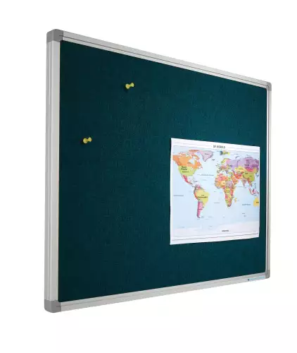 WhiteboardMatch Prikbord Camira stof PRO - Aluminium frame - Eenvoudige montage - Punaises - Prikborden - 90x180cm (50603)