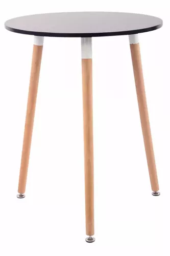 In And OutdoorMatch In And OutdoorMatch Bijzettafel Madge - Extra hoog - laptoptafel hout - Keukentafel bar - Ontbijt - Bed - Rond - Zwart - 60x60x70cm (67028)