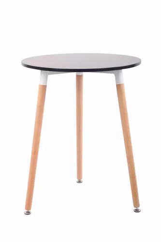 In And OutdoorMatch In And OutdoorMatch Bijzettafel Madge - Extra hoog - laptoptafel hout - Keukentafel bar - Ontbijt - Bed - Rond - Zwart - 60x60x70cm (67028)