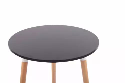 In And OutdoorMatch In And OutdoorMatch Bijzettafel Madge - Extra hoog - laptoptafel hout - Keukentafel bar - Ontbijt - Bed - Rond - Zwart - 60x60x70cm (67028)