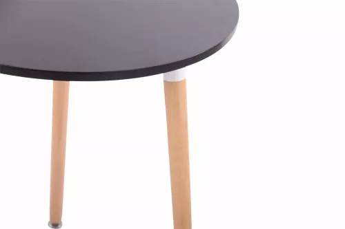 In And OutdoorMatch In And OutdoorMatch Bijzettafel Madge - Extra hoog - laptoptafel hout - Keukentafel bar - Ontbijt - Bed - Rond - Zwart - 60x60x70cm (67028)