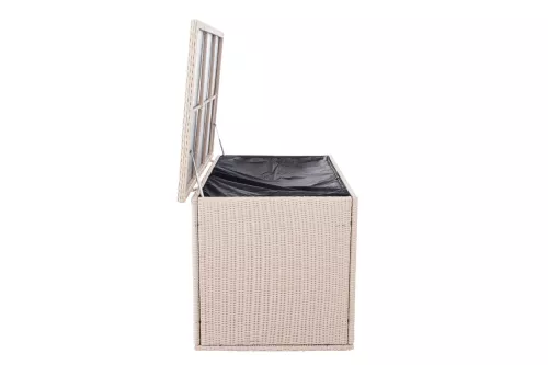 In And OutdoorMatch In And OutdoorMatch Rotan Opbergbox Karelle - 148 x 85 x 84 cm Berken - Tuinkussenbox - Waterdicht - Met deksel - Voor binnen & buiten - Tuinbox (67122)
