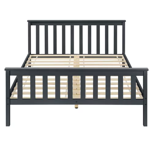 In And OutdoorMatch In And OutdoorMatch Houten Bed Destinee - Grenen - Met Matras - 180x200 cm - Donkergrijs - Klassiek Design (68069)