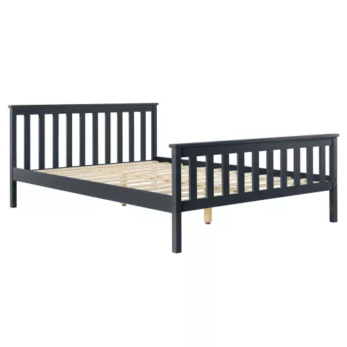 In And OutdoorMatch In And OutdoorMatch Houten Bed Destinee - Grenen - Met Matras - 180x200 cm - Donkergrijs - Klassiek Design (68069)