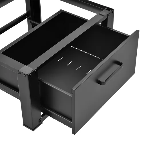 In And OutdoorMatch In And OutdoorMatch Wasmachine Plint Booster Daniel - Met Lade - 63x54x31 - Tot 150 kg - Zwart - Staal (68077)
