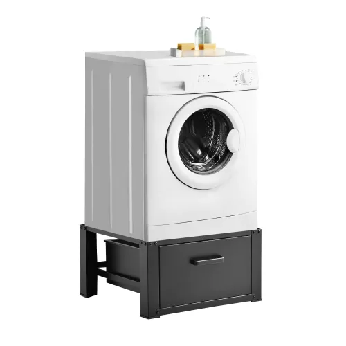 In And OutdoorMatch In And OutdoorMatch Wasmachine Plint Booster Daniel - Met Lade - 63x54x31 - Tot 150 kg - Zwart - Staal (68077)