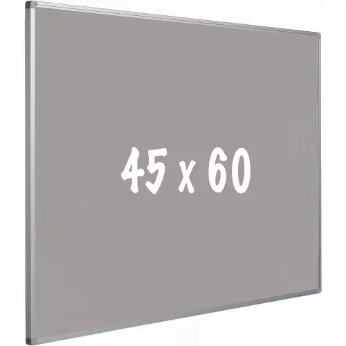 WhiteboardMatch Prikbord kurk PRO - Aluminium frame - Eenvoudige montage - Punaises - Grijs - Prikborden - 45x60cm (50619)