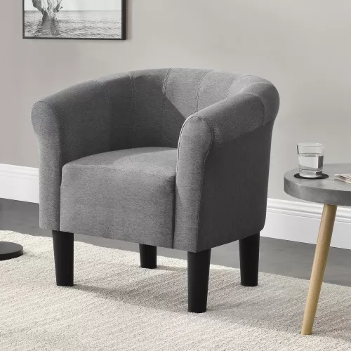 In And OutdoorMatch In And OutdoorMatch Kuipstoel Mylene - Kuipfauteuil - Stof - 70x70x58 cm - Grijs - Luxe Design (68203)