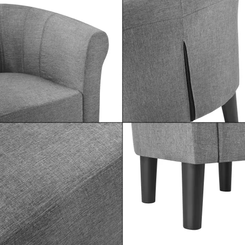 In And OutdoorMatch In And OutdoorMatch Kuipstoel Mylene - Kuipfauteuil - Stof - 70x70x58 cm - Grijs - Luxe Design (68203)