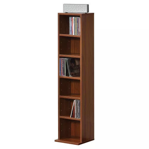 In And OutdoorMatch In And OutdoorMatch CD/DVD Kast Compartiment Roman - Kast - Met 6 Planken - 90x20x20 cm - Walnoot - Spaanplaat - Modern Design (68254)