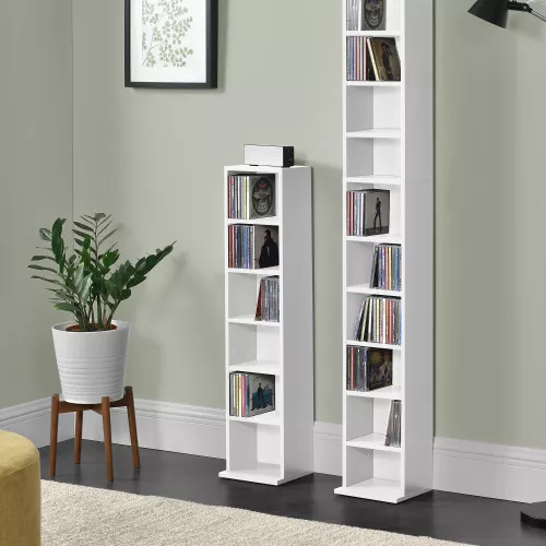 In And OutdoorMatch In And OutdoorMatch CD/DVD Kast Compartiment Gage - Kast - Met 6 Planken - 90x20x20 cm - Wit - Spaanplaat - Modern Design (68258)