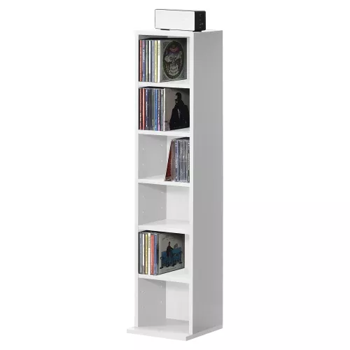 In And OutdoorMatch In And OutdoorMatch CD/DVD Kast Compartiment Gage - Kast - Met 6 Planken - 90x20x20 cm - Wit - Spaanplaat - Modern Design (68258)