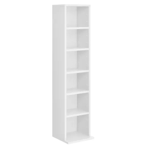 In And OutdoorMatch In And OutdoorMatch CD/DVD Kast Compartiment Gage - Kast - Met 6 Planken - 90x20x20 cm - Wit - Spaanplaat - Modern Design (68258)