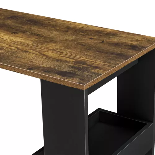 In And OutdoorMatch In And OutdoorMatch Bartafel Isac - Wandmontage - 120x45x106cm - Zwart en Eikenkleurig - Modern Design (68540)