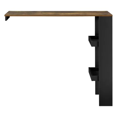 In And OutdoorMatch In And OutdoorMatch Bartafel Isac - Wandmontage - 120x45x106cm - Zwart en Eikenkleurig - Modern Design (68540)