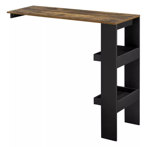 In And OutdoorMatch In And OutdoorMatch Bartafel Isac - Wandmontage - 120x45x106cm - Zwart en Eikenkleurig - Modern Design (68540)