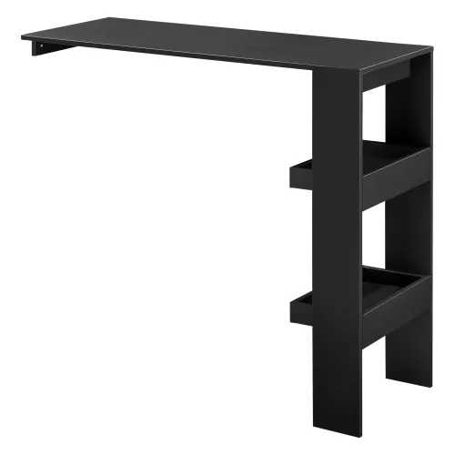 In And OutdoorMatch In And OutdoorMatch Bartafel Troy - Voor wandmontage - 120x45x106 cm - Zwart - Ruimtebesparend ontwerp (68549)