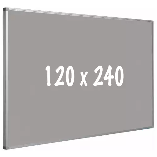 WhiteboardMatch Prikbord kurk PRO - Aluminium frame - Eenvoudige montage - Punaises - Grijs - Prikborden - 120x240cm (50624)