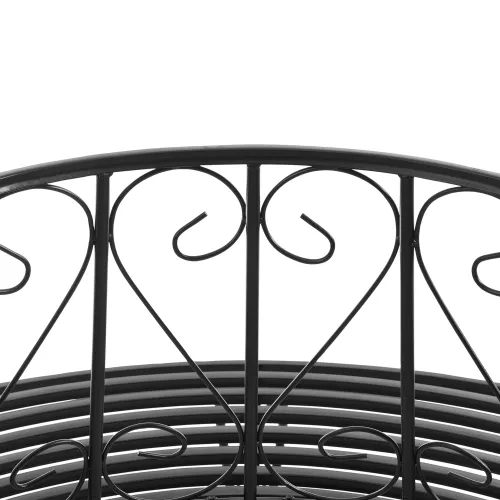 In And OutdoorMatch In And OutdoorMatch Metalen Boombank Penelope - Ø160x84 cm - Rond - Zwart - Staal - Weerbestendig (68659)