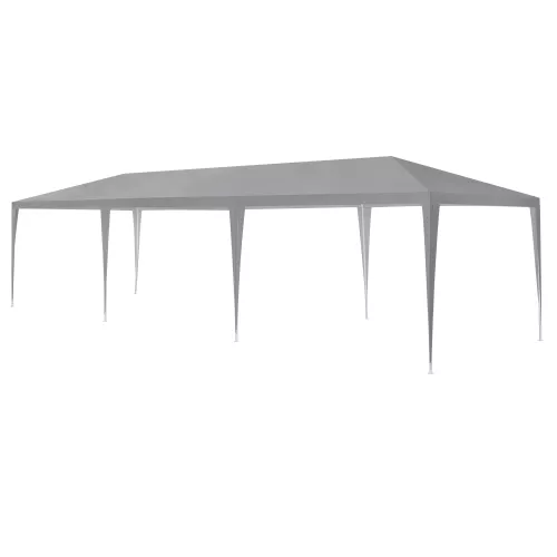In And OutdoorMatch In And OutdoorMatch Pavilion Partytent Lazio - Waterdicht - 8 zijwanden - 9x3x2,55m - Grijs - Polyethyleen en Staal - UV-bestendig en waterdicht (68719)