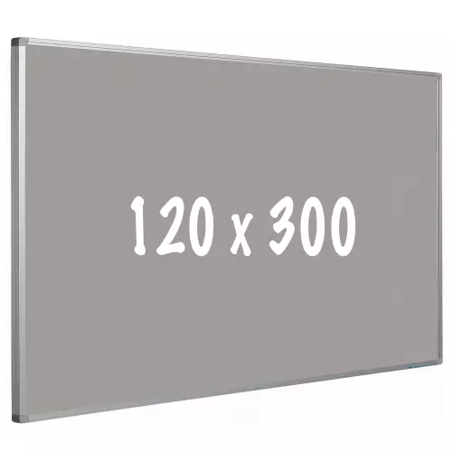 WhiteboardMatch Prikbord kurk PRO - Aluminium frame - Eenvoudige montage - Punaises - Grijs - Prikborden - 120x300cm (50625)