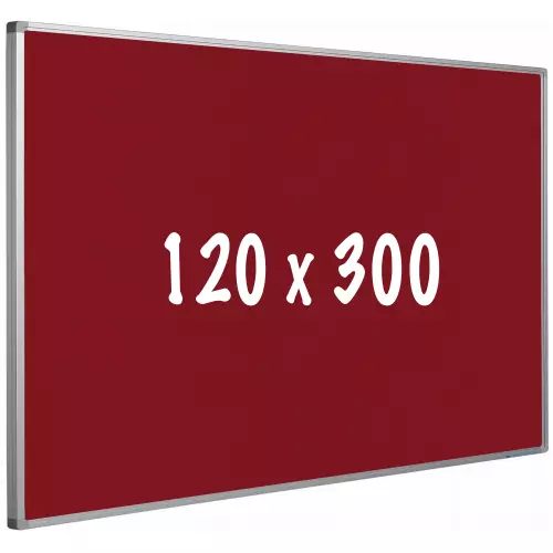 WhiteboardMatch Prikbord kurk PRO - Aluminium frame - Eenvoudige montage - Punaises - Rood - Prikborden - 120x300cm (50632)