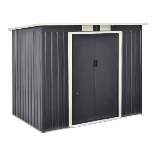 In And OutdoorMatch In And OutdoorMatch Tuinhuis Brenda - Tuinhuisje - Met Schuifdeur - 213x130x173 cm - 4 m³ - Donkergrijs - Weerbestendig (69733)