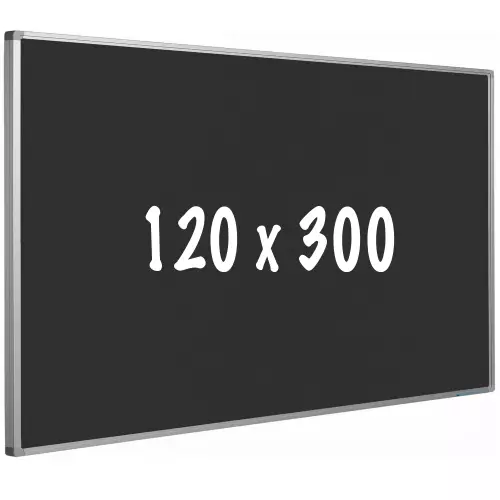 WhiteboardMatch Prikbord kurk PRO - Aluminium frame - Eenvoudige montage - Punaises - Zwart - Prikborden - 120x300cm (50639)