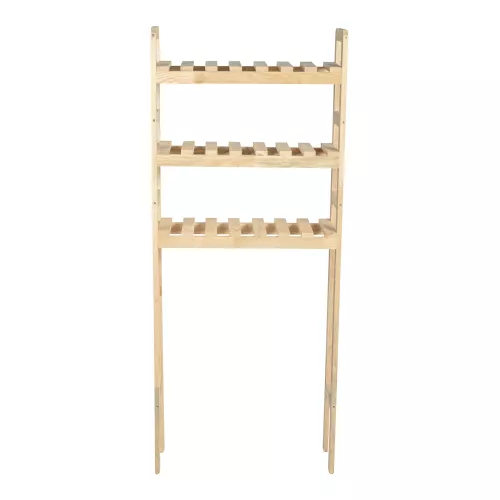 In And OutdoorMatch In And OutdoorMatch Staand Rek Solomon - Badkamer Rek - 160x64x21cm - Houtkleurig - Kolomkast - 3 Planken (70144)