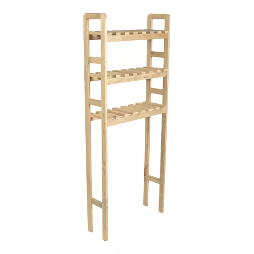 In And OutdoorMatch In And OutdoorMatch Staand Rek Solomon - Badkamer Rek - 160x64x21cm - Houtkleurig - Kolomkast - 3 Planken (70144)