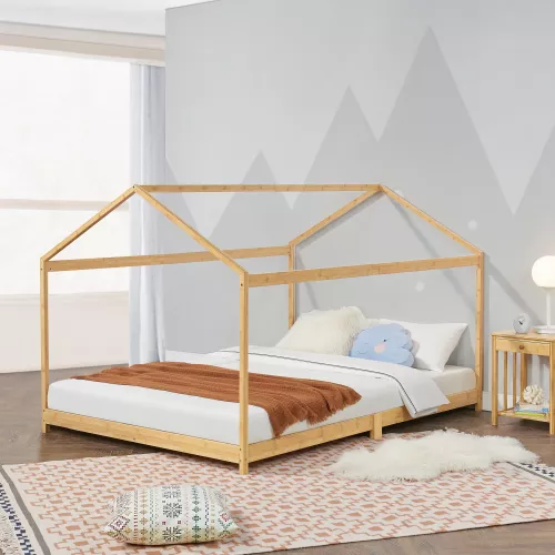 In And OutdoorMatch In And OutdoorMatch Kinderbed Lucky  - Huisbed - Bamboe - 140x200cm - Voor Jongens - Voor Meisjes (70167)