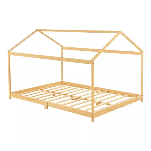 In And OutdoorMatch In And OutdoorMatch Kinderbed Lucky  - Huisbed - Bamboe - 140x200cm - Voor Jongens - Voor Meisjes (70167)