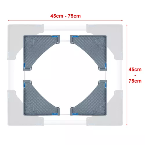 In And OutdoorMatch In And OutdoorMatch Wasmachine Verhoger Berti - Koelkast Verhoger - Droger Verhoger - Tot 400 kg - Verstelbaar - Grijs (70228)
