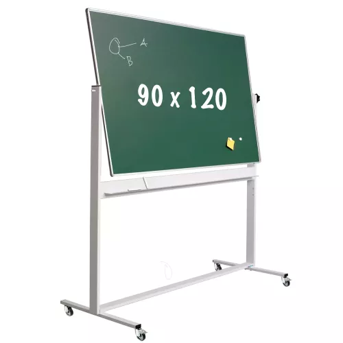 In And OutdoorMatch Krijtbord Deluxe Wallace - Magnetisch - Dubbelzijdig - Kantelbaar bord - Schoolbord - Eenvoudige montage - Emaille staal - Groen - 90x120cm (70350)