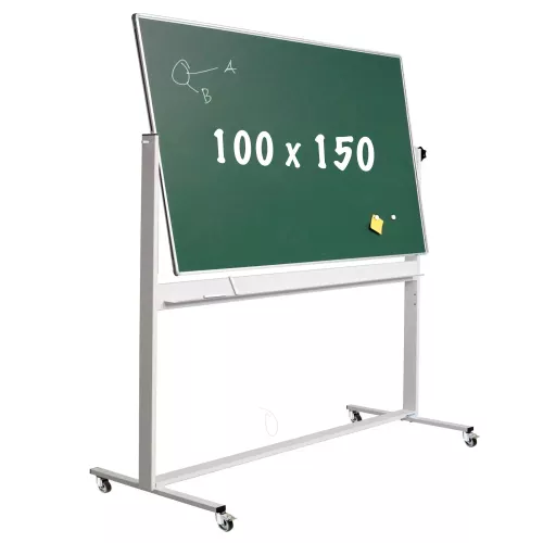 In And OutdoorMatch Krijtbord Deluxe Elsie - Magnetisch - Dubbelzijdig - Kantelbaar bord - Schoolbord - Eenvoudige montage - Emaille staal - Groen - 100x150cm ()