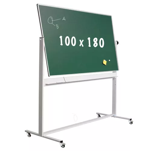 In And OutdoorMatch Krijtbord Deluxe Jackie - Magnetisch - Dubbelzijdig - Kantelbaar bord - Schoolbord - Eenvoudige montage - Emaille staal - Groen - 100x180cm (70352)