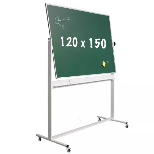 In And OutdoorMatch Krijtbord Deluxe Quincy - Magnetisch - Dubbelzijdig - Kantelbaar bord - Schoolbord - Eenvoudige montage - Emaille staal - Groen - 120x150cm (70353)