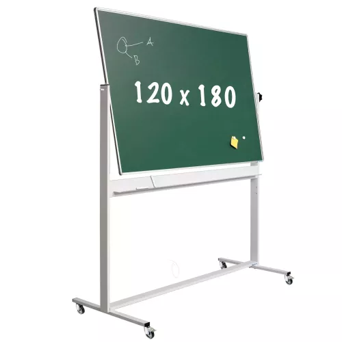 In And OutdoorMatch Krijtbord Deluxe Charles - Magnetisch - Dubbelzijdig - Kantelbaar bord - Schoolbord - Eenvoudige montage - Emaille staal - Groen - 120x180cm ()