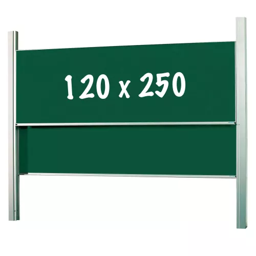 In And OutdoorMatch Krijtbord Deluxe Nettie - In hoogte verstelbaar - Dubbelzijdig bord - Schoolbord - Eenvoudige montage - Emaille staal - Groen - 120x250cm (70363)