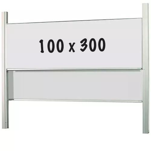 In And OutdoorMatch Whiteboard PRO Mattie - 2 in 1 - Emaille staal - Weekplanner - Maandplanner - Jaarplanner - Magnetisch - Wit - 100x300cm (70366)