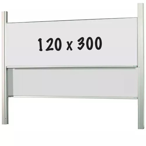 In And OutdoorMatch Whiteboard PRO Araceli - 2 in 1 - Emaille staal - Weekplanner - Maandplanner - Jaarplanner - Magnetisch - Wit - 120x300cm (70368)