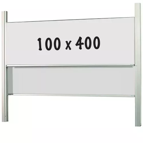 In And OutdoorMatch Whiteboard PRO Napoleon - 2 in 1 - Emaille staal - Weekplanner - Maandplanner - Jaarplanner - Magnetisch - Wit - 100x400cm (70370)