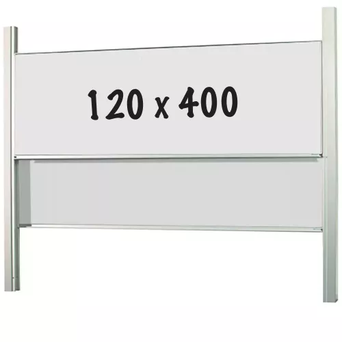 In And OutdoorMatch Whiteboard PRO Pennington - 2 in 1 - Emaille staal - Weekplanner - Maandplanner - Jaarplanner - Magnetisch - Wit - 120x400cm (70372)