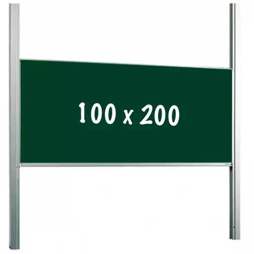 In And OutdoorMatch Krijtbord PRO Whitaker - In hoogte verstelbaar - Enkelzijdig bord - Schoolbord - Eenvoudige montage - Emaille staal - Groen - 100x200cm (70373)