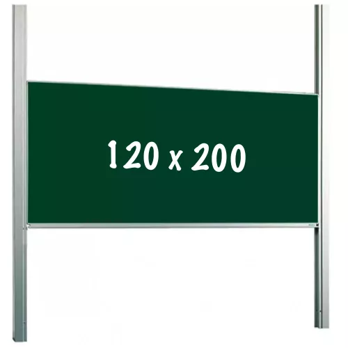 In And OutdoorMatch Krijtbord PRO Mullen - In hoogte verstelbaar - Enkelzijdig bord - Schoolbord - Eenvoudige montage - Emaille staal - Groen - 120x200cm (70375)